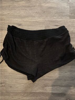 No Boundaries Black Crochet Beach Shorts